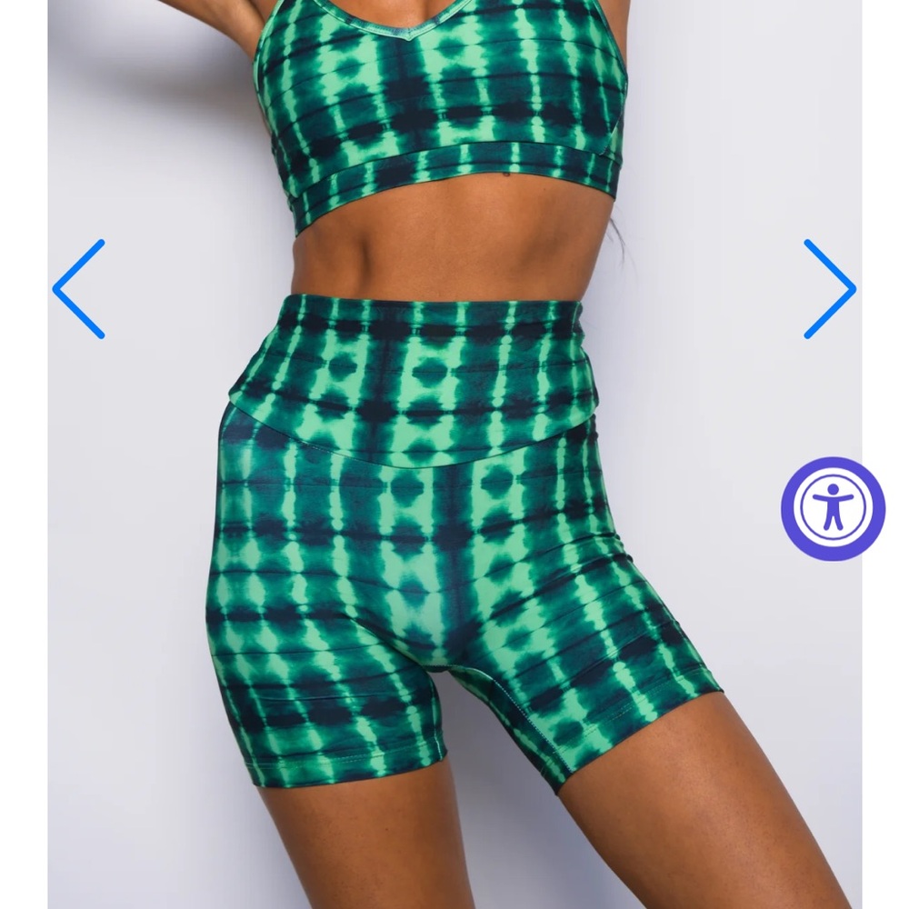 Reggae Kiki Bike Short Green Tie-Dye Women's Shorts Skatie